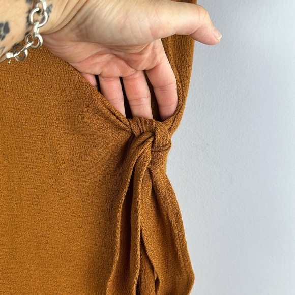 Madewell Texture & Thread Short Sleeve Mini Dress Side Tie Faux Wrap Size S - Picture 5 of 16